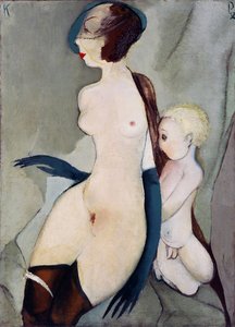 "" Madone de la rue Marijas a Riga، Lettonie "(Madonna of Marijas Street) Peinture de Karlis Padegs (1911-1940) - 1932 - ألوان زيتية على قماش قاتم 94x68 سم متحف الدولة للفنون لجمهورية لاتفيا ، ريغا بواسطة كارليس باديجز