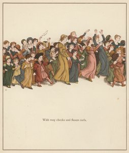 رسم توضيحي لكيت غريناواي لـ The Pied Piper of Hamelin بواسطة روبرت براوننج (لون ليثو) بواسطة كيت (بعد) غريناواي