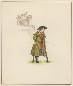 رسم توضيحي لكيت غريناواي لـ The Pied Piper of Hamelin بواسطة روبرت براوننج (لون ليثو) بواسطة كيت (بعد) غريناواي