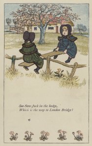 See-saw-Jack in the hedge (لون ليثو) بواسطة كيت (بعد) غريناواي