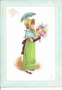 بطاقة تحية فيكتورية للأطفال يرتدون ملابس تنكرية فاخرة ، c.1880 بواسطة كيت غريناواي