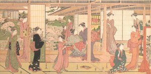 قصر الافتتاح على حديقة ، كاليفورنيا. 1786. بواسطة كاتسوكاوا شونتشو