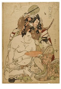 Edo Triptych ، 1743-1812 (قالب خشبي على ورق) بواسطة كاتسوكاوا شوني