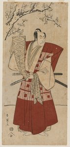 Ichikawa Monnosuke II كرب يحمل لافتة ، 1791. بواسطة كاتسوكاوا شوني