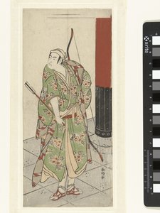الممثل Ichikawa Monnosuke II مع القوس والسهم بواسطة كاتسوكاوا شونكو