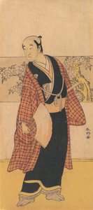 ممثل مجهول يقف وبيده مروحة مفتوحة ، 1743-1812. بواسطة كاتسوكاوا شونكو
