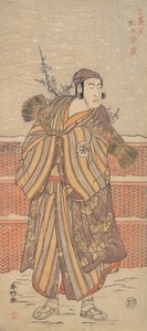ماتسوموتو سومزو كرجل يرتدي ملابس شتوية يقف في الثلج ، كاليفورنيا. 1785-90. بواسطة كاتسوكاوا شونكو