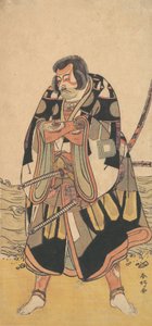 الممثل Ichikawa Danjuro V دور محارب بالقرب من شاطئ البحر ، كاليفورنيا. 1790. بواسطة كاتسوكاوا شونكو