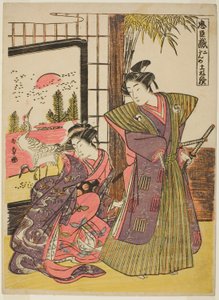 الفصل الثاني: منزل Kakogawa Honzo من مسرحية Chushingura (Treasury of Loyal Retainers) بواسطة كاتسوكاوا شونشو