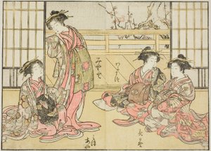 المحظيات من كادوتامايا ، من كتاب "مرآة النساء الجميلات في أحياء المتعة (Seiro bijin awase sugata kagami)" المجلد. 1 بواسطة كاتسوكاوا شونشو