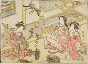 المحظيات من Kadotsutaya ، من كتاب "مرآة النساء الجميلات في أماكن المتعة (Seiro bijin awase sugata kagami)" المجلد. 1 بواسطة كاتسوكاوا شونشو