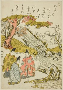 "لا" من سلسلة "Tales of Ise in Fashionable Brocade Pictures (Furyu nishiki-e Ise monogatari)" بواسطة كاتسوكاوا شونشو