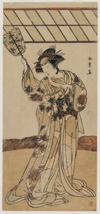 Segawa Kikunojo II كحكم مباراة مصارعة ، ج. أواخر 1770s. بواسطة كاتسوكاوا شونشو