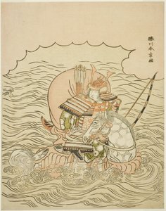 Taira no Atsumori ركوب الخيل في البحر بواسطة كاتسوكاوا شونشو