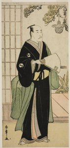 الممثل Ichikawa Danjuro V في دور Oboshi Yuranosuke في مسرحية Kanadehon Chushingura ، تم أداؤه في مسرح ناكامورا في الشهر الخامس ، 1783 بواسطة كاتسوكاوا شونشو