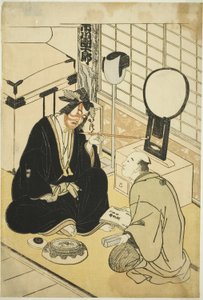 الممثل Ichikawa Danjuro V في غرفة ملابسه بواسطة كاتسوكاوا شونشو