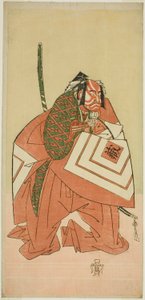 الممثل Ichikawa Danzo III بدور Sanada no Yoichi (؟) في مسرحية Sanada no Yoichi Banjaku no Iezuto (؟) ، تم أداؤه في مسرح موريتا (؟) في الشهر الحادي عشر ، 1767 (؟) بواسطة كاتسوكاوا شونشو