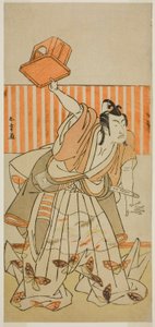 الممثل Ichikawa Monnosuke II في دور Ageha no Chokichi متنكراً في هيئة Soga no Goro Tokimune في مسرحية Kaido Ichi Yawaragi Soga ، تم عرضها في مسرح ناكامورا في الشهر الثالث ، 1778 بواسطة كاتسوكاوا شونشو
