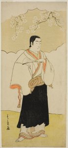 Ichikawa Monnosuke II بدور الراهب Renseibo في مسرحية Hatsumombi Kuruwa Soga ، التي تم عرضها في مسرح ناكامورا في الشهر الثالث ، بواسطة كاتسوكاوا شونشو