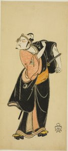 الممثل Ichikawa Raizo I بدور Hanakapado no Sukeroku في مسرحية "Hitokidori Harutsuge Soga" بواسطة كاتسوكاوا شونشو