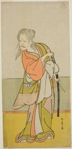 الممثل ناكاجيما كانزايمون الثالث في دور Yaguchi no Karasu-baba في مسرحية Hono Nitta Daimyojin ، تم تقديمه في مسرح موريتا في الشهر السابع ، 1777 بواسطة كاتسوكاوا شونشو