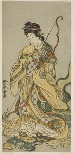الممثل ناكامورا نوشيو الأول مثل Goddes Benzaiten of Enoshima في مسرحية Onno Aruji Hatsuyuki no Sekai ، تم تقديمه في مسرح موريتا في الشهر الحادي عشر ، حوالي 1773 (طباعة خشبية ملونة ؛ هوسوبان) بواسطة كاتسوكاوا شونشو