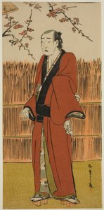 Onoe Matsusuke I بدور Baramon no Kichi في مسرحية Hatsumombi Kuruwa Soga ، التي تم عرضها في مسرح ناكامورا في الشهر الأول ، بواسطة كاتسوكاوا شونشو