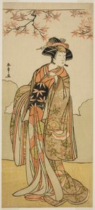 الممثل Osagawa Tsuneyo II بدور Onoe no Mae في تاريخ اللعب Nishiki Tsui no Yumitori ، تم تقديمه في مسرح موريتا في الشهر الحادي عشر ، 1778 بواسطة كاتسوكاوا شونشو