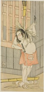الممثل أوتاني هيروجي الثالث ، ربما مثل أكانيا هانشيشي في مسرحية Fuji no Yuki Kaikei Soga (الثلج على جبل فوجي: The Soga Vendetta) ، تم تقديمه في مسرح Ichimura من اليوم الخامس عشر من الشهر الأول ، 1770 بواسطة كاتسوكاوا شونشو