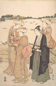 ساموراي شاب وثلاث نساء ، كاليفورنيا. 1789. بواسطة كاتسوكاوا شونزان