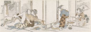 حب الزوجين تجسس بواسطة Katsushika Hokusai (possibly)