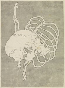 الجمجمة والقفص الصدري بواسطة Katsushika Hokusai (possibly)