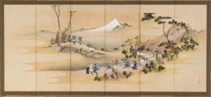 مشاهد الريف وجبل فوجي ، أحد الزوجين ، فترة إيدو ، كاليفورنيا. 1830-1832. بواسطة كاتسوشيكا هوكوساي
