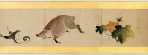 تفاصيل Handscroll مع صور متنوعة ، فترة إيدو ، 1839 حبر ولون على الورق بواسطة كاتسوشيكا هوكوساي
