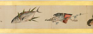 تفاصيل Handscroll مع صور متنوعة ، فترة إيدو ، 1839 حبر ولون على الورق بواسطة كاتسوشيكا هوكوساي