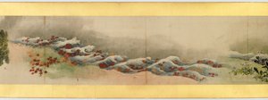 تفاصيل Handscroll مع صور متنوعة ، فترة إيدو ، 1839 حبر ولون على الورق