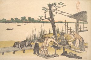 Imadogawa ، حوالي 1801-4. بواسطة كاتسوشيكا هوكوساي