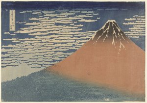 جبل فوجي في الطقس الصافي (المعروف أيضًا باسم Red Fuji) ، c.1830 (طباعة لوح خشبي) بواسطة كاتسوشيكا هوكوساي