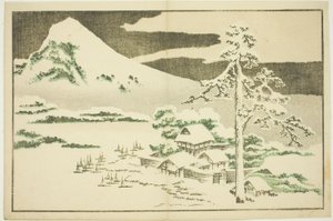 جبل فوجي في الشتاء ، من الكتاب المصور للوحات الواقعية لهوكوساي (Hokusai shashin gafu) بواسطة كاتسوشيكا هوكوساي