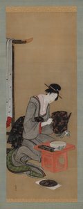 مخصص العام الجديد: مكياج في صباح رأس السنة الجديدة ، فترة إيدو ، كاليفورنيا. 1806-1811. بواسطة كاتسوشيكا هوكوساي