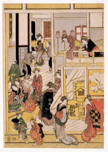 أيام رأس السنة الجديدة من Teahouse Ogi-ya ، c.1810 (مطبوعات خشبية) (انظر أيضًا 406534 و 406535 و 406536) بواسطة كاتسوشيكا هوكوساي