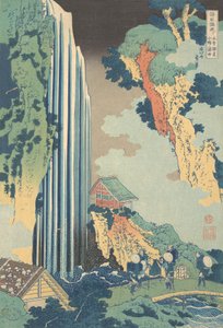 Ono Waterfall on Kisokaido Kisokaido Ono no bakufu ، من سلسلة A Tour of Wa ... ، حوالي عام 1832. بواسطة كاتسوشيكا هوكوساي