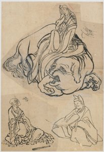 رسم تحضيري لـ The Courtesan Eguchi مثل Bodhisattva Fugen ... ، فترة Edo ، c1806-1811. بواسطة كاتسوشيكا هوكوساي