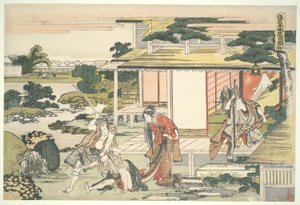 The Loyal League of 47 R؟ nin (Ch؟ shingura) ، الفصل السابع: Tea House Scene. Ich iriki Heiyemon سحب الجاسوس Kuday؟ بواسطة كاتسوشيكا هوكوساي