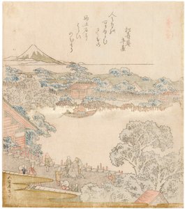 ضفاف نهر سوميدا ، كوماتوميشي. ثلاثية من سلسلة Umazukushi ، الجزء الأيسر ، 1822. بواسطة كاتسوشيكا هوكوساي