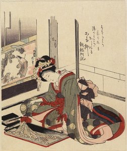 امرأة ترتب Bonkei ، 1820-1834 بواسطة كاتسوشيكا هوكوساي