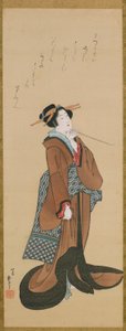 امرأة تحمل أنبوب تبغ ، كاليفورنيا. 1814-1815. بواسطة كاتسوشيكا هوكوساي