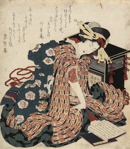 امرأة تقرأ كتابًا ، 1822 بواسطة كاتسوشيكا هوكوساي