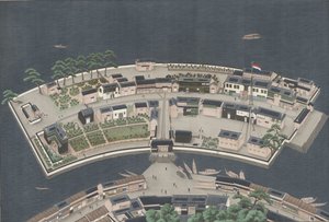 جزيرة ديشيما ، 1833-46 بواسطة Kawahara Keiga