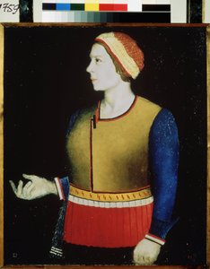 صورة لزوجة الفنان. لوحة لكاسيمير سيفرينوفيتش ماليفيتش (ماليفيتش ، ماليفيتش) (1878-1935) ، زيت على قماش بواسطة كازيمير سيفرينوفيتش ماليفيتش